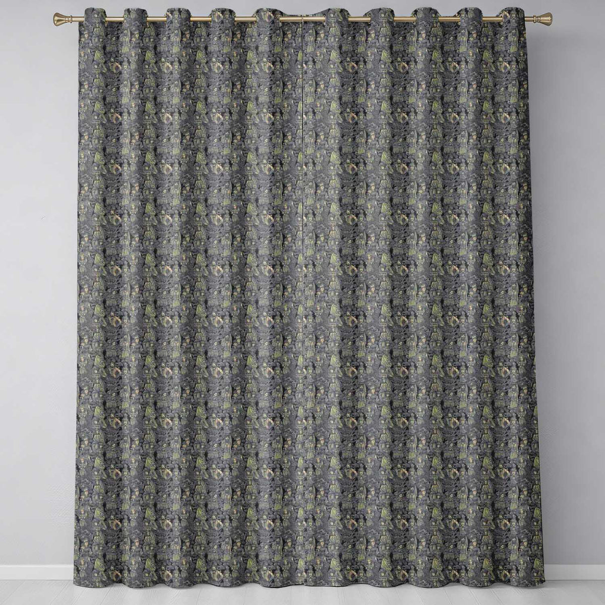 Classic Victorian Garden People Scene Pattern in Sepia Seamless  Readymade Eyelet Ring Top Thermal 100% Blackout Curtains