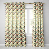 Vintage Retro Camera Pattern with Floral Elements Seamless  Readymade Eyelet Ring Top Thermal 100% Blackout Curtains