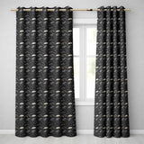 Classic Vintage Cars and Palm Trees Night Pattern Seamless  Readymade Eyelet Ring Top Thermal 100% Blackout Curtains