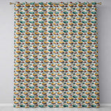 Mid Century Classic Cars Scenic Pattern Seamless  Readymade Eyelet Ring Top Thermal 100% Blackout Curtains