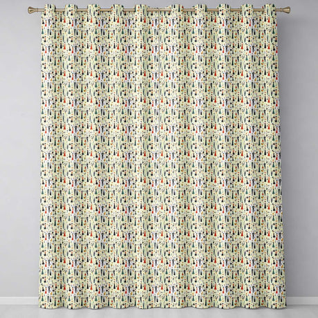 Retro Party People Music Fashion Pattern Seamless  Readymade Eyelet Ring Top Thermal 100% Blackout Curtains