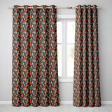 Elegant Vintage Evening Couples Cityscape Seamless Pattern  Readymade Eyelet Ring Top Thermal 100% Blackout Curtains