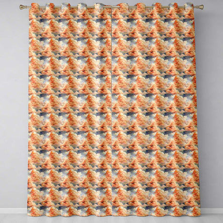Dreamy Warm Sunset Clouds Sky Seamless Pattern  Readymade Eyelet Ring Top Thermal 100% Blackout Curtains
