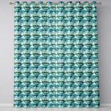 Mystical Blue Green Clouds Night Sky Seamless Pattern  Readymade Eyelet Ring Top Thermal 100% Blackout Curtains