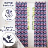 Pink Blue Fantasy Night Clouds Sky Seamless Pattern  Readymade Eyelet Ring Top Thermal 100% Blackout Curtains
