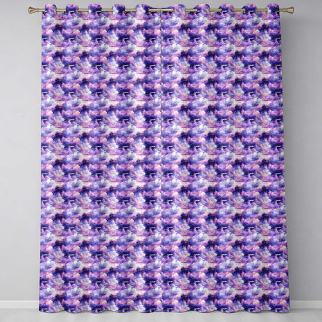 Lavender Dream Clouds Landscape Seamless Pattern  Readymade Eyelet Ring Top Thermal 100% Blackout Curtains