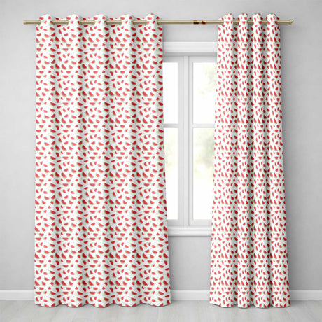 Minimal Watermelon Slice Scatter Seamless Pattern  Readymade Eyelet Ring Top Thermal 100% Blackout Curtains