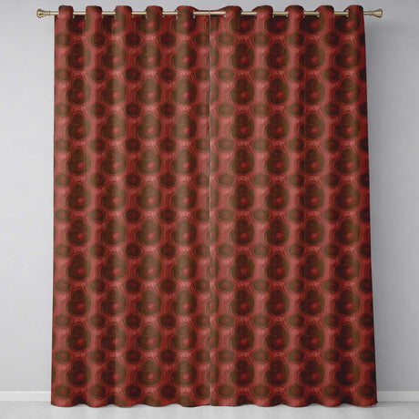 Rich Swirling Wood Grain Texture Seamless Pattern  Readymade Eyelet Ring Top Thermal 100% Blackout Curtains