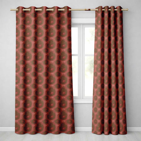 Rich Swirling Wood Grain Texture Seamless Pattern  Readymade Eyelet Ring Top Thermal 100% Blackout Curtains