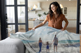 Upload Your Own 2 Photos Custom Made Text Soft Warm Fleece Mink Blanket