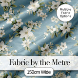 Soft White Floral Blossom Vintage Style Thoughtful Gift Idea Lovely  Digital Print Material by the Metre UK Sewing Quilting Textile