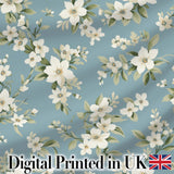Soft White Floral Blossom Vintage Style Thoughtful Gift Idea Lovely  Digital Print Material by the Metre UK Sewing Quilting Textile