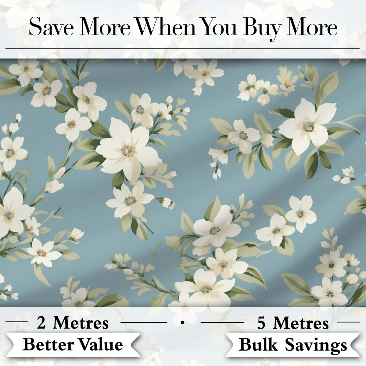 Soft White Floral Blossom Vintage Style Thoughtful Gift Idea Lovely  Digital Print Material by the Metre UK Sewing Quilting Textile