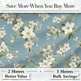 Soft White Floral Blossom Vintage Style Thoughtful Gift Idea Lovely  Digital Print Material by the Metre UK Sewing Quilting Textile