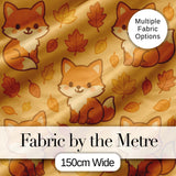 Cute Autumn Fox Cartoon Animal Pattern Stylish Everyday  Lovely  Digital Print Material by the Metre UK Sewing Quilting Textile