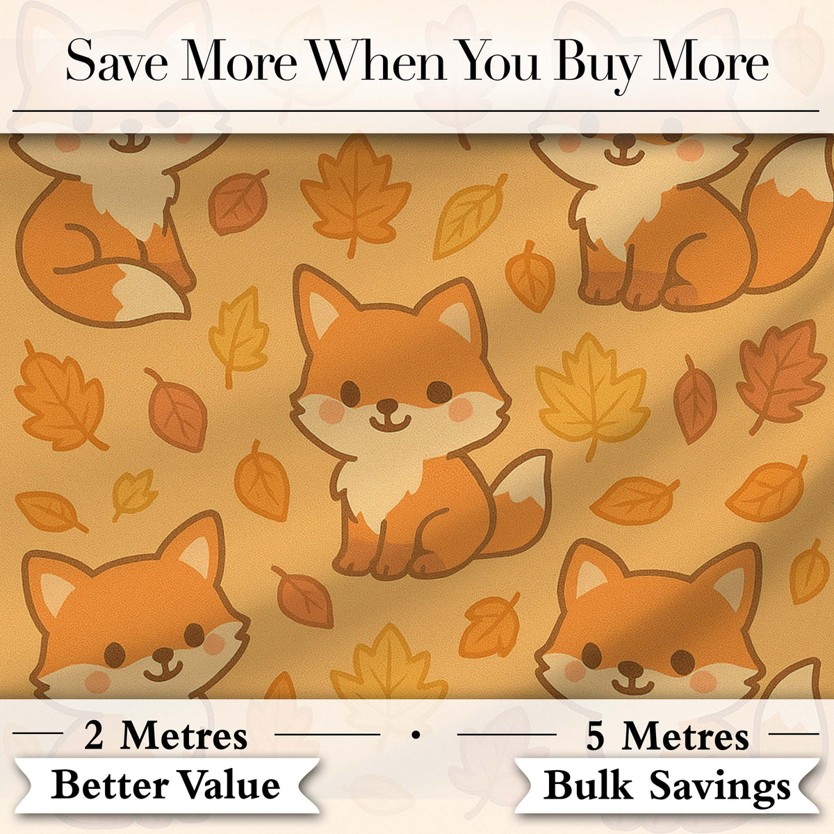 Cute Autumn Fox Cartoon Animal Pattern Stylish Everyday  Lovely  Digital Print Material by the Metre UK Sewing Quilting Textile