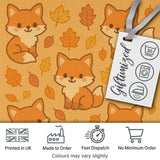 Cute Autumn Fox Cartoon Animal Pattern Stylish Everyday  Lovely  Digital Print Material by the Metre UK Sewing Quilting Textile