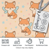 Cute Fairy Fox Cartoon Animal Pattern Cute Unique Gift Lovely  Digital Print Material by the Metre UK Sewing Quilting Textile