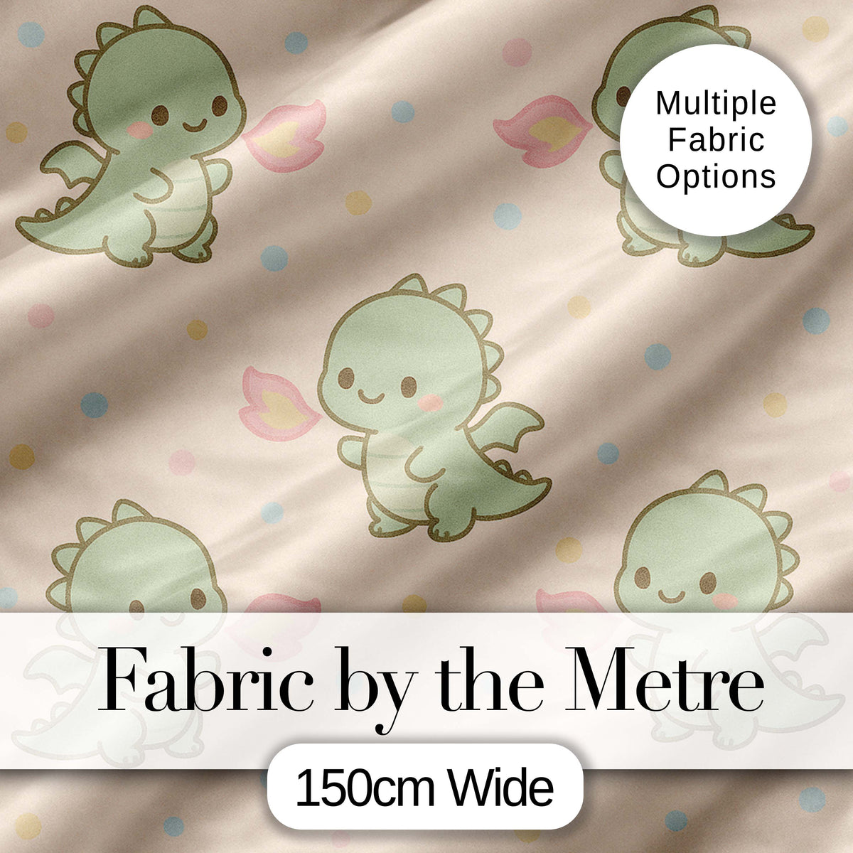 Cute Baby Dinosaur Cartoon Animal Pattern Thoughtful Gift Idea  Digital Print Material by the Metre UK Sewing Quilting Textile