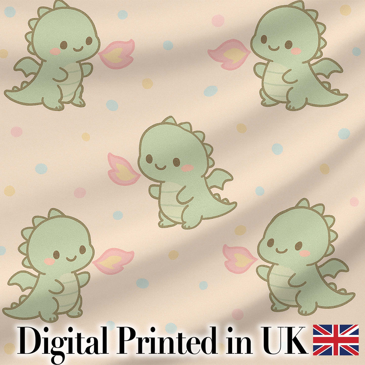 Cute Baby Dinosaur Cartoon Animal Pattern Thoughtful Gift Idea  Digital Print Material by the Metre UK Sewing Quilting Textile