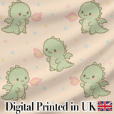 Cute Baby Dinosaur Cartoon Animal Pattern Thoughtful Gift Idea  Digital Print Material by the Metre UK Sewing Quilting Textile
