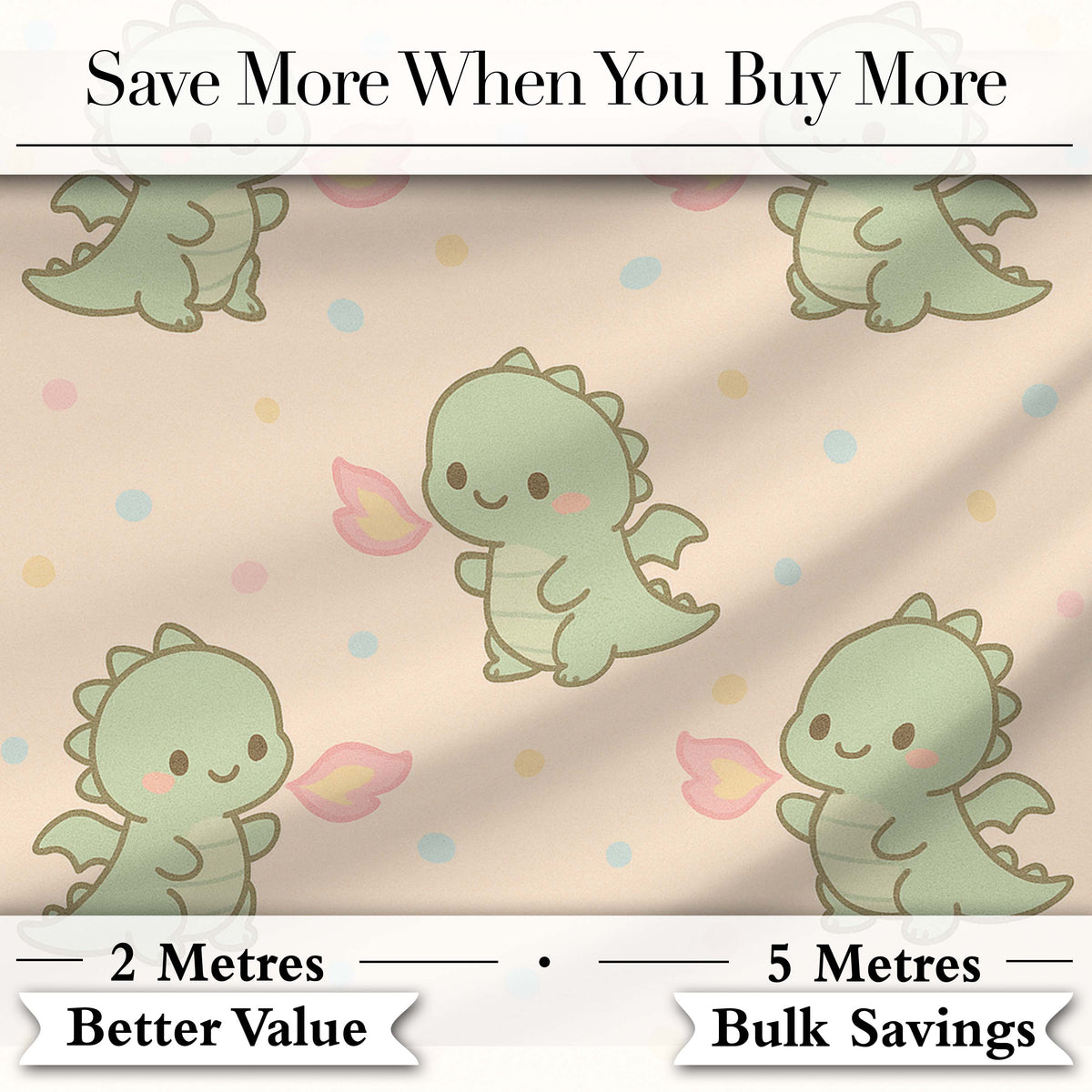 Cute Baby Dinosaur Cartoon Animal Pattern Thoughtful Gift Idea  Digital Print Material by the Metre UK Sewing Quilting Textile