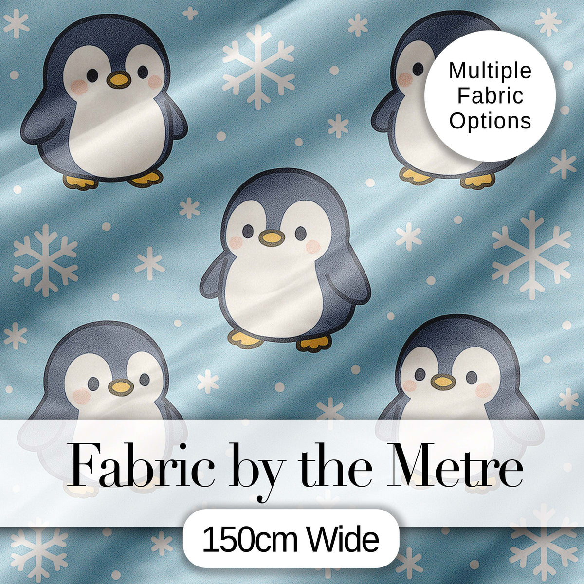 Cute Winter Penguin Cartoon Animal Pattern Perfect Gift for Her  Digital Print Material by the Metre UK Sewing Quilting Textile