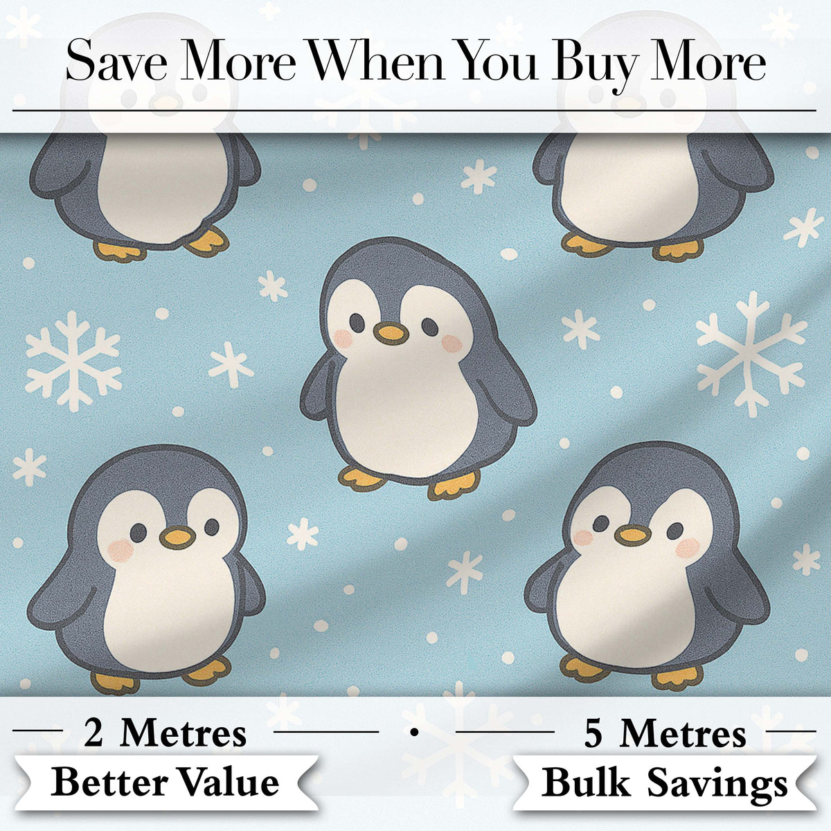 Cute Winter Penguin Cartoon Animal Pattern Perfect Gift for Her  Digital Print Material by the Metre UK Sewing Quilting Textile