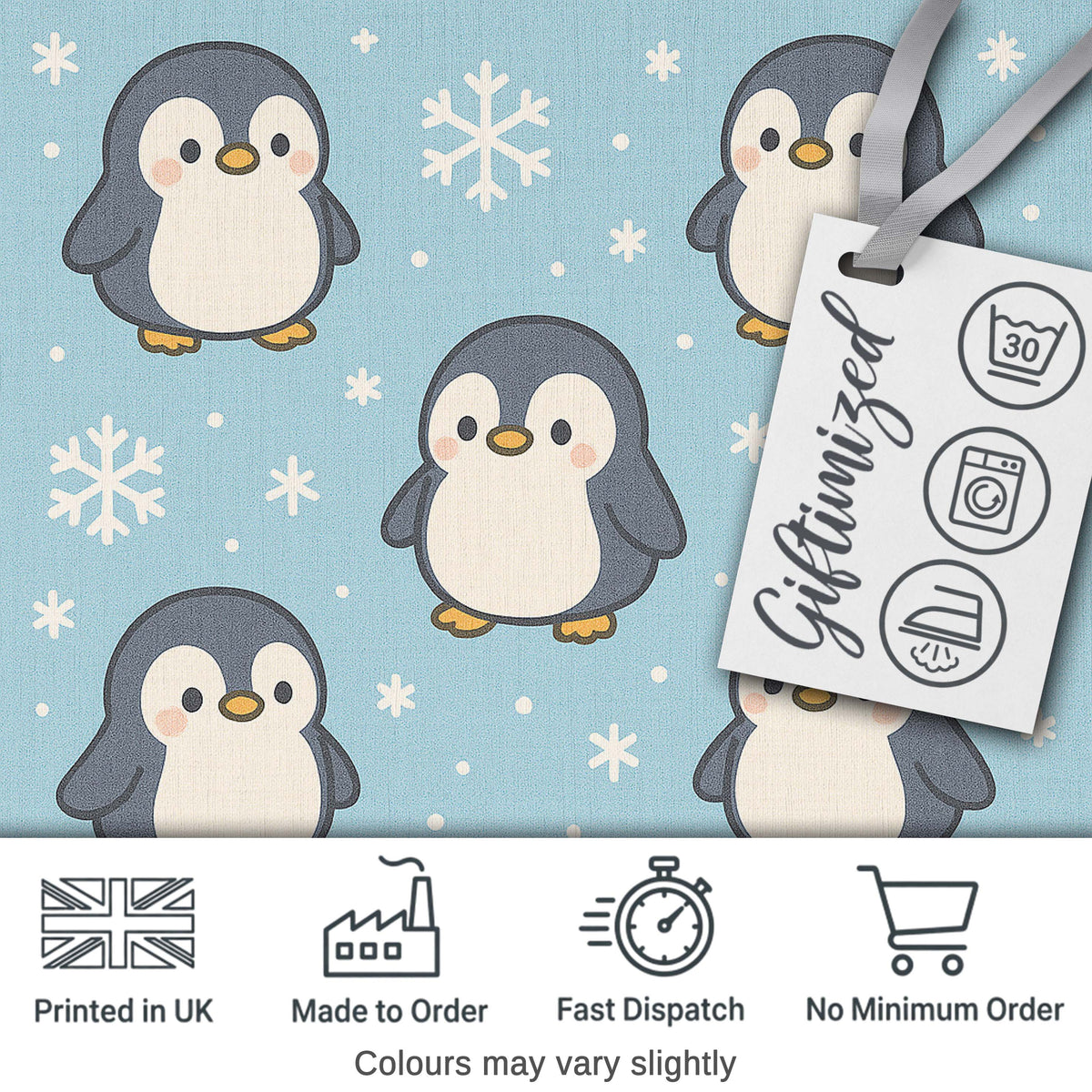Cute Winter Penguin Cartoon Animal Pattern Perfect Gift for Her  Digital Print Material by the Metre UK Sewing Quilting Textile