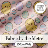Cute Easter Chick Eggs Cartoon Animal Pattern Stylish Everyday   Digital Print Material by the Metre UK Sewing Quilting Textile