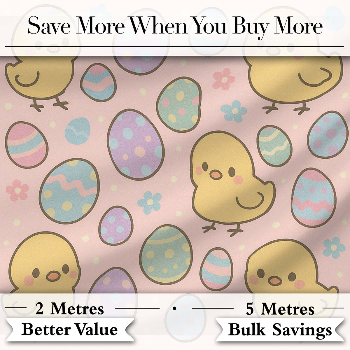Cute Easter Chick Eggs Cartoon Animal Pattern Stylish Everyday   Digital Print Material by the Metre UK Sewing Quilting Textile