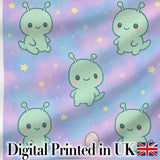 Cute Alien Space Cartoon Animal Pattern Cute Unique Gift Lovely  Digital Print Material by the Metre UK Sewing Quilting Textile