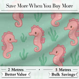 Cute Seahorse Ocean Cartoon Animal Pattern Stylish Everyday   Digital Print Material by the Metre UK Sewing Quilting Textile