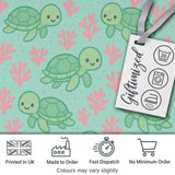 Cute Sea Turtle Coral Cartoon Animal Pattern Charming  Decor  Digital Print Material by the Metre UK Sewing Quilting Textile