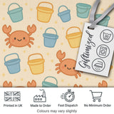 Cute Crab Bucket Beach Cartoon Animal Pattern Cute Unique Gift  Digital Print Material by the Metre UK Sewing Quilting Textile