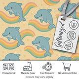 Cute Rainbow Dolphin Cartoon Animal Pattern Thoughtful Gift Idea  Digital Print Material by the Metre UK Sewing Quilting Textile