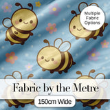 Cute Bee Flower Cartoon Animal Pattern Stylish Everyday  Lovely  Digital Print Material by the Metre UK Sewing Quilting Textile