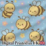 Cute Bee Flower Cartoon Animal Pattern Stylish Everyday  Lovely  Digital Print Material by the Metre UK Sewing Quilting Textile