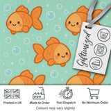 Cute Goldfish Cartoon Animal Ocean Pattern Beautiful Coffee Cup  Digital Print Material by the Metre UK Sewing Quilting Textile