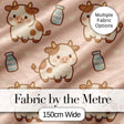 Cute Cow Milk Cartoon Farm Animal Pattern Charming  Decor  Digital Print Material by the Metre UK Sewing Quilting Textile