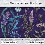 Elegant Tropical Floral Leaves Blue Background Seamless Pattern  Digital Print Material by the Metre UK Sewing Quilting Textile
