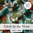 Tropical Floral Leaves Blue Background Seamless Pattern Lovely  Digital Print Material by the Metre UK Sewing Quilting Textile