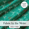Minimal Bow Line Art Green Background Cute Seamless Pattern Lovely  Digital Print Material by the Metre UK Sewing Quilting Textile