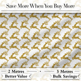 Gold Glitter Reindeer Christmas Seamless Pattern Cute Unique Gift  Digital Print Material by the Metre UK Sewing Quilting Textile