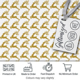 Gold Glitter Reindeer Christmas Seamless Pattern Cute Unique Gift  Digital Print Material by the Metre UK Sewing Quilting Textile