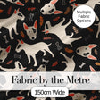 Bull Terrier Dogs Black Background Leaves Seamless Pattern Lovely  Digital Print Material by the Metre UK Sewing Quilting Textile