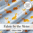 Cute Corgi Dogs Blue Background Playful Seamless Pattern Lovely  Digital Print Material by the Metre UK Sewing Quilting Textile