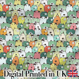Cute Cartoon Dogs Crowd Multicolour Seamless Pattern Lovely  Digital Print Material by the Metre UK Sewing Quilting Textile