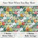 Cute Cartoon Dogs Crowd Multicolour Seamless Pattern Lovely  Digital Print Material by the Metre UK Sewing Quilting Textile