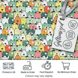 Cute Cartoon Dogs Crowd Multicolour Seamless Pattern Lovely  Digital Print Material by the Metre UK Sewing Quilting Textile